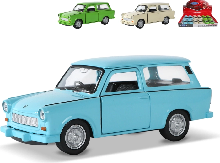 Petite voiture métallique Trabant 601 Universal à rétrofriction, 12 cm, Welly