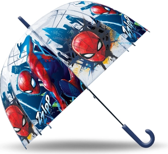 Parapluie enfant Spiderman transparent à ouverture manuelle