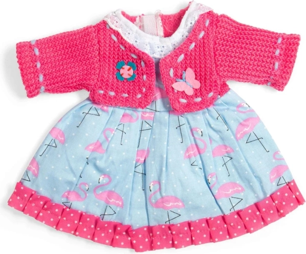 Bigjigs Toys robe à flamants roses et cardigan rose pour poupée 34 cm
