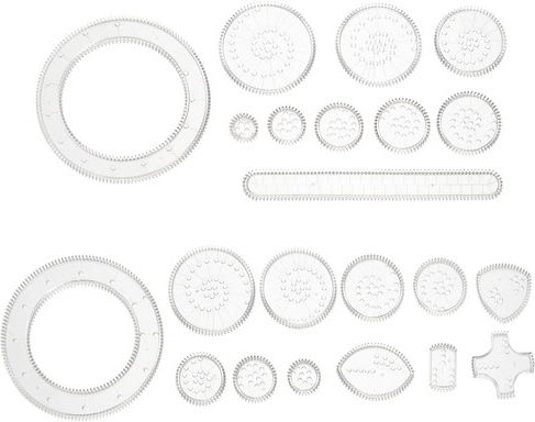 Gabarits transparents pour guider facilement les lignes
