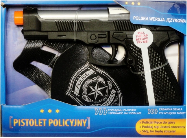 Pistolet de police avec module vocal en polonais et étui