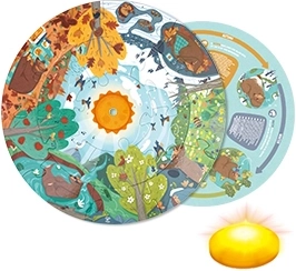 Puzzle des quatre saisons avec soleil LED