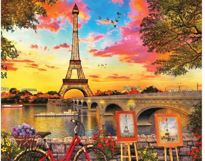 Broderie diamant (diamond painting) panorama de Paris – tour Eiffel 40 × 30 cm - 1 pièce