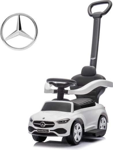 Porteur Milly Mally avec poignée de conduite Mercedes C-Class deluxe blanc