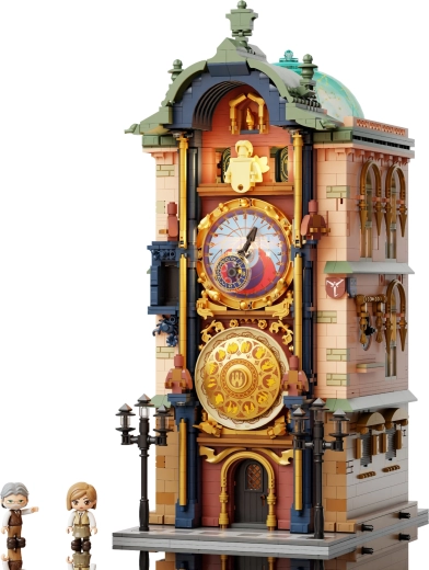 Éléments mobiles de l’horloge et cadrans bien visibles