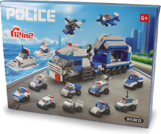 Set de construction police - 12 véhicules - 1 pièce