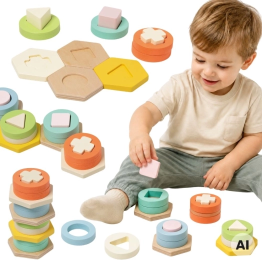 Trieur de formes et de couleurs Montessori Classic World avec tour