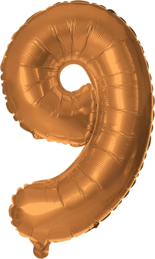 Ballon en feuille chiffre 9 30 cm bronze TORO