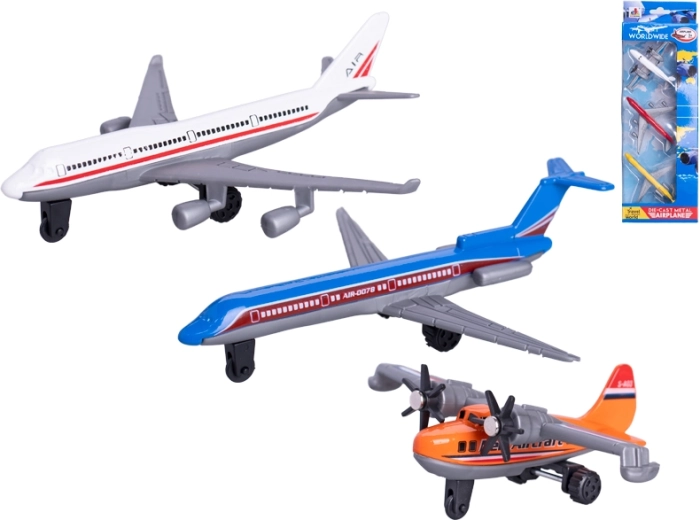 Set de modèles d’avions en métal à friction libre – 3 pcs