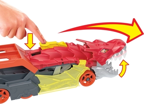 Un dragon qui “crache” des petites voitures