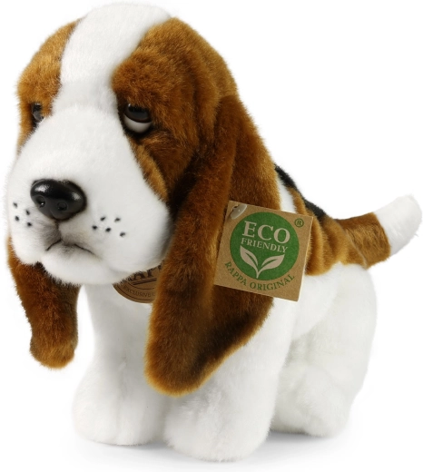 Basset assis en peluche 32 cm écologique