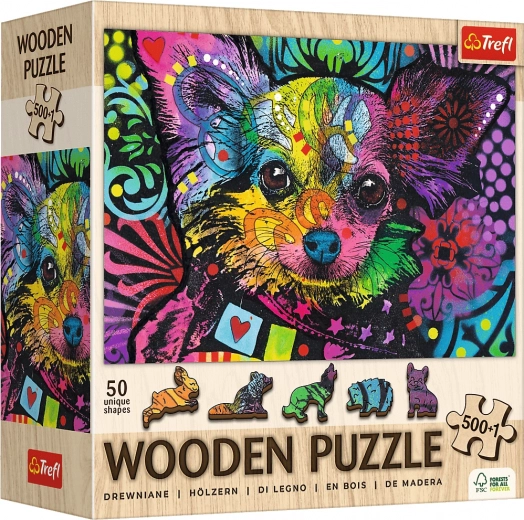 Puzzle en bois Chiot coloré
