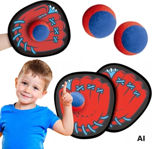 Jeu Woopie de lancer et d’attraper avec raquettes à scratch et balles (5 pièces)