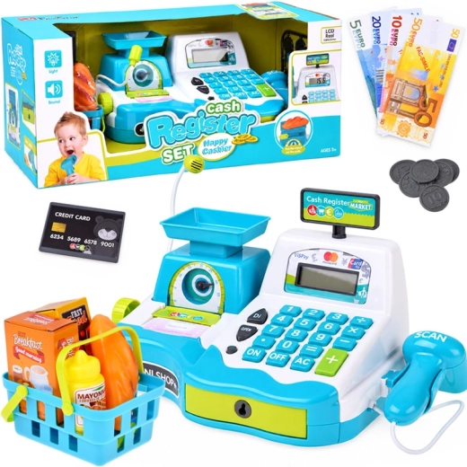 Caisse enregistreuse interactive pour enfants avec scanner, balance et accessoires