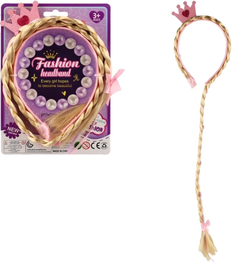Serre-tête de princesse avec longue tresse blonde 65 cm