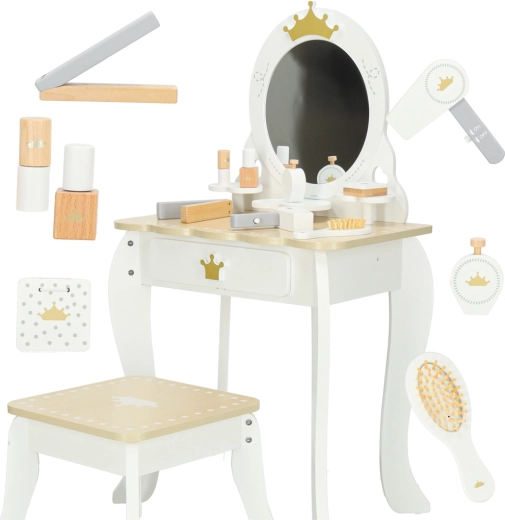 Coiffeuse enfant en bois LULILO Bella avec miroir, tabouret et accessoires