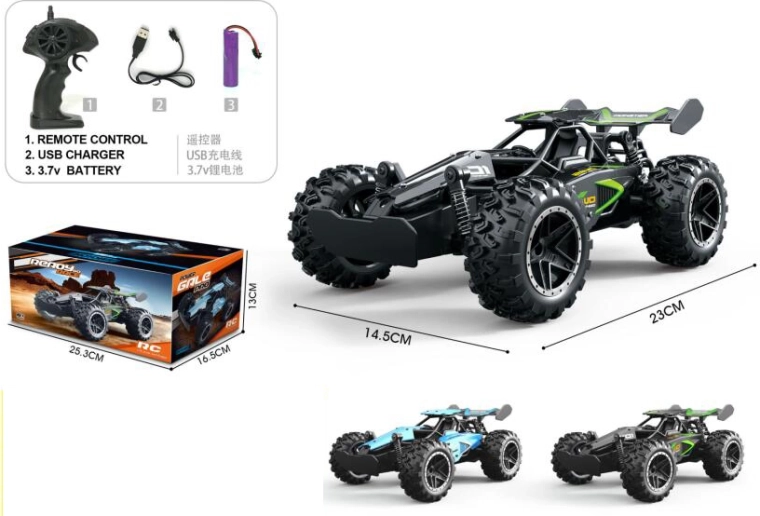 Voiture RC Monster 1:18 avec charge USB et batterie