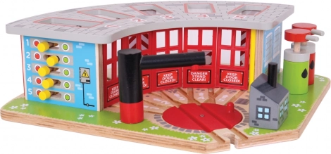 Dépôt en bois pour 5 trains Bigjigs Rail