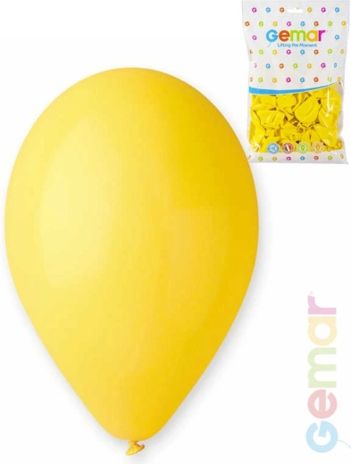 Ballon gonflable Gemar jaune pastel 26 cm - 1 pièce