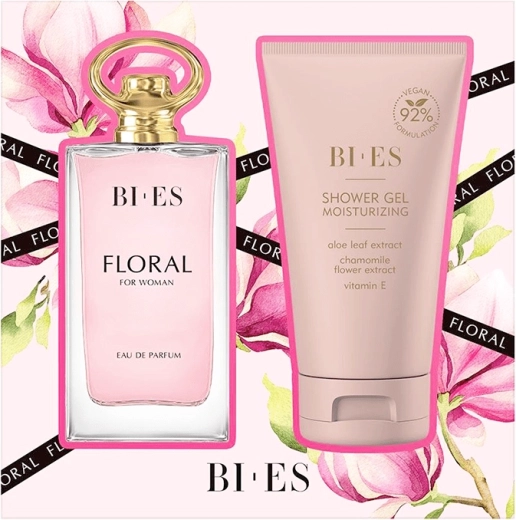 Coffret cadeau pour femmes BI-ES Floral – eau de parfum 90 ml + gel douche 150 ml