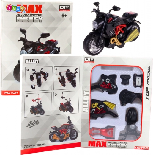 Moto DIY en métal 1:14 rouge