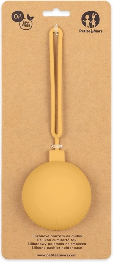 Étui en silicone pour tétine PETITE&MARS Intense Ochre