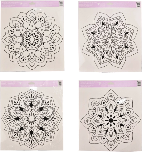 Film de fenêtre à colorier mandala 30 × 34 cm (4 variantes)