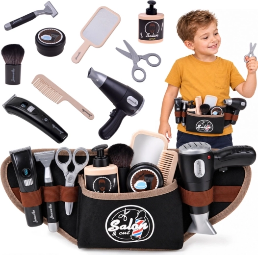 Set de barbier pour enfants avec ceinture et accessoires