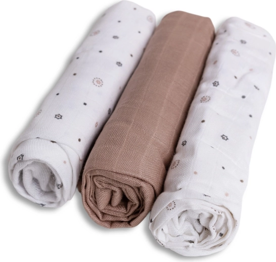 Couches en bambou BabyMatex 70 × 70 cm étoiles (3 pcs)