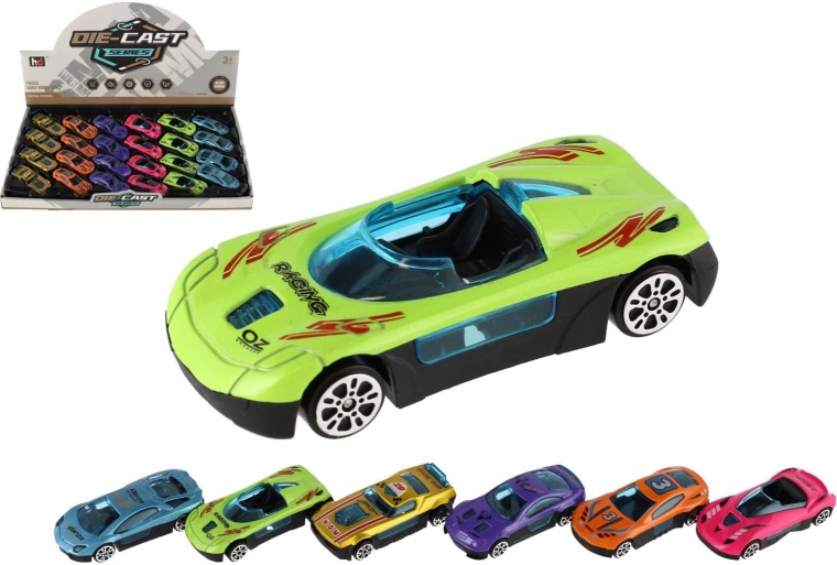 Mini voitures de course 7 cm – ensemble métal‑plastique, roue libre, assortiment de couleurs