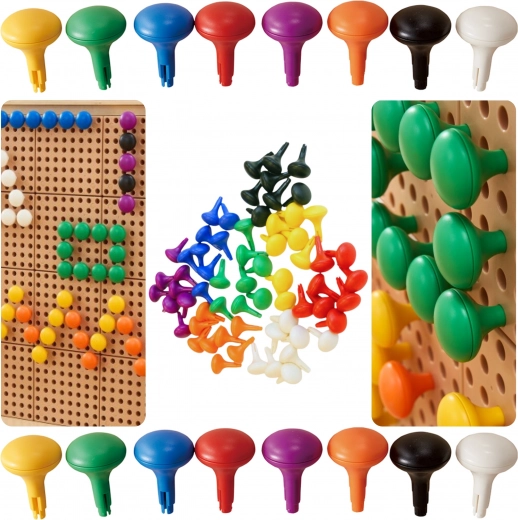 Masterkidz grands chevilles jumbo pour tableau STEM, 64 pcs – 8 couleurs
