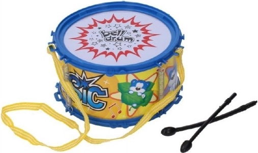 Tambour en plastique pour enfants avec sangle et baguettes 16 × 9 cm