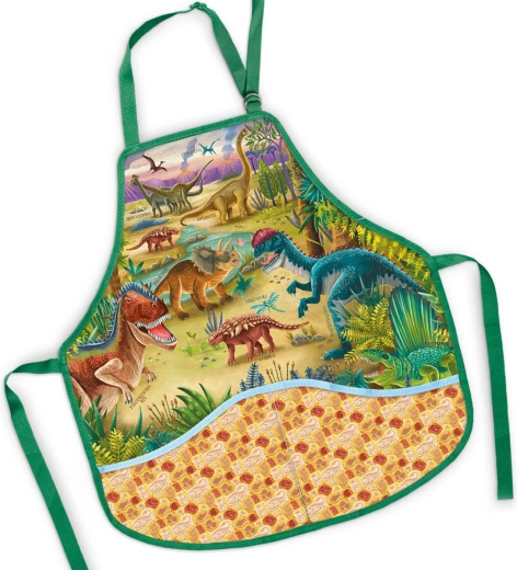 Tablier enfant pour arts plastiques Dinosaures 50 × 55 cm - 1 pièce