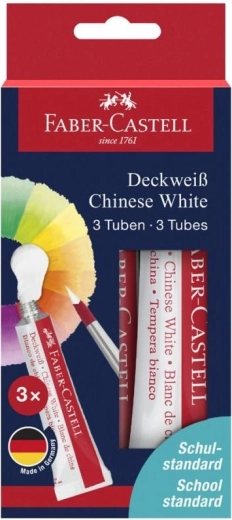 Gouaches Faber-Castell Connector blanc de Chine 3×7,5 ml