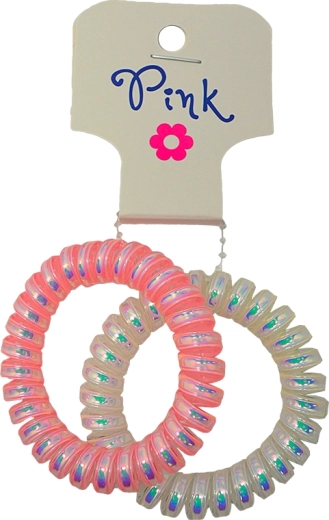 Élastiques à cheveux PINK roses et nacrés (2 pcs)