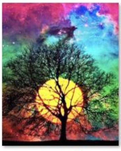 Mosaïque de diamants (diamond painting) Drzewo – ciel nocturne 30 × 40 cm