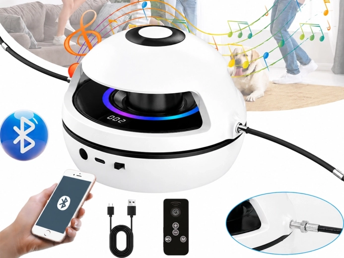 Musique Bluetooth, effets lumineux et batterie rechargeable