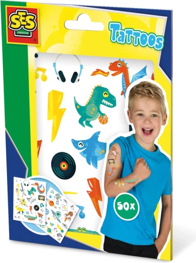 Tatouages métalliques pour enfants 50 pièces