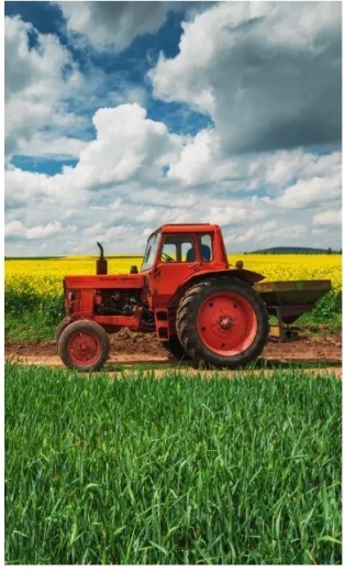 Serviette avec motif de tracteur