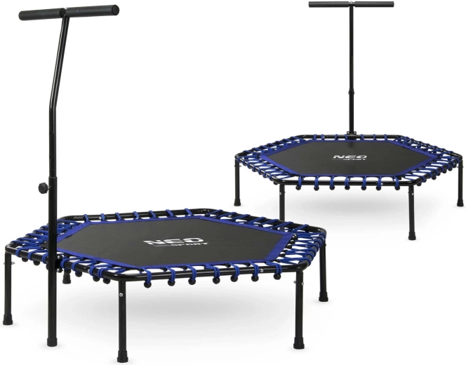 Trampoline de fitness Neo-Sport avec poignée 127 cm hexagonal bleu