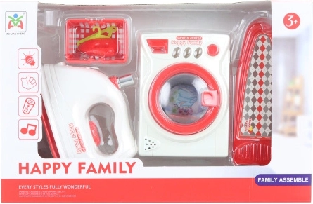 Buanderie pour enfants Happy Family – machine à laver, fer à repasser et planche à repasser