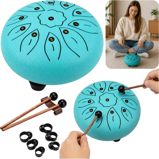 Tambour à languettes en acier 11 notes pour la méditation, le yoga et la musicothérapie