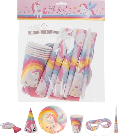 Set de fête en papier Licorne – 36 pcs