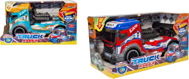 Camion de course sportif Truck Racer avec propulsion à friction, lumière et son