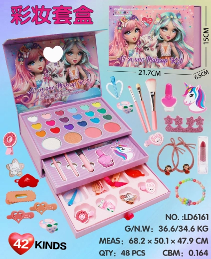 Boîte à bijoux avec maquillage pour enfants – princesses