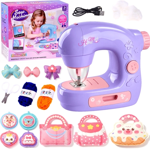 Machine à coudre pour enfants avec accessoires en feutre pour sacs et décorations