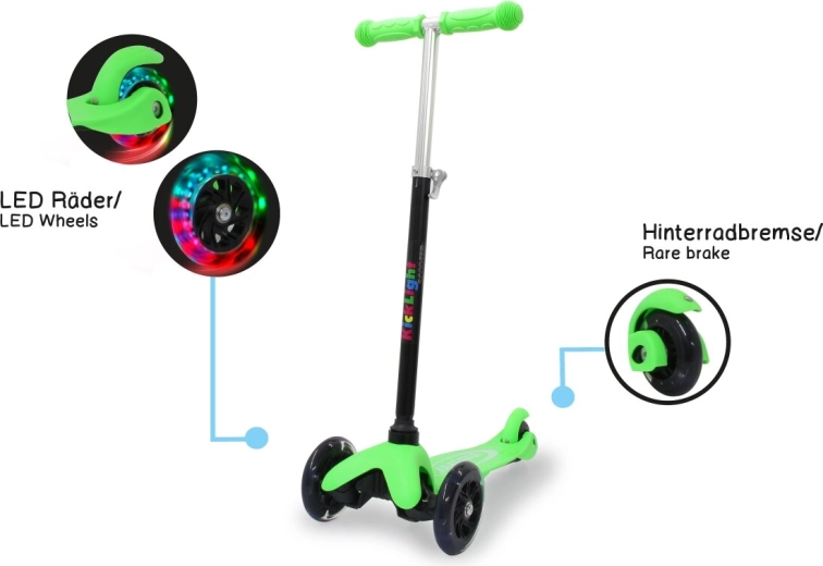 Trottinette enfant Jamara KickLight verte