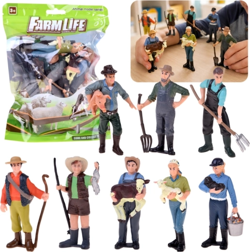Figurines de ferme – set de 8 fermiers Hop Hop Hop!