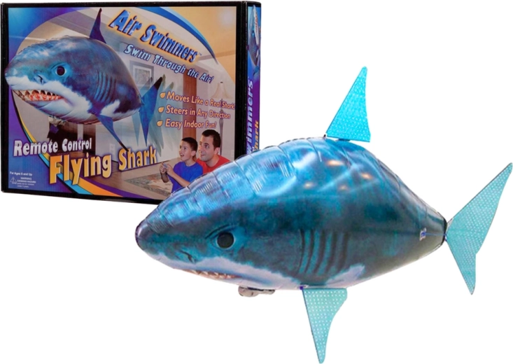 Ballon Volant Télécommandé en Forme de Requin Bleu