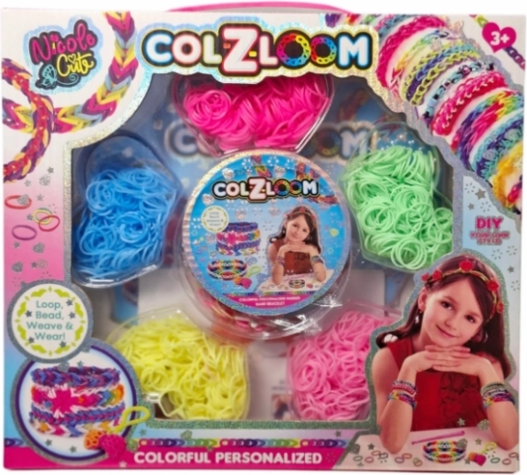 Kit créatif d’élastiques colorés pour fabriquer des bracelets